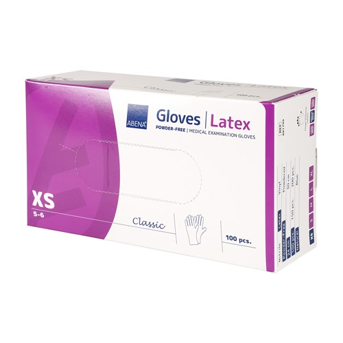 Latexhandske Abena XS puderfri 100 st