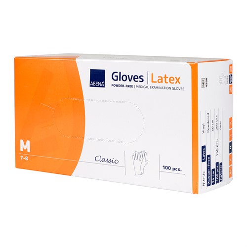Latexhandske Abena M puderfri 100 st.