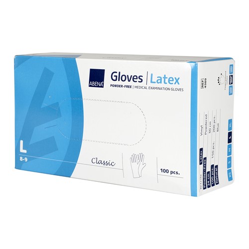 Latexhandske Abena L puderfri 100 st.