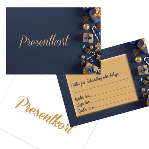 Presentkort Blå/Guld inkl. kuvert 10 st.