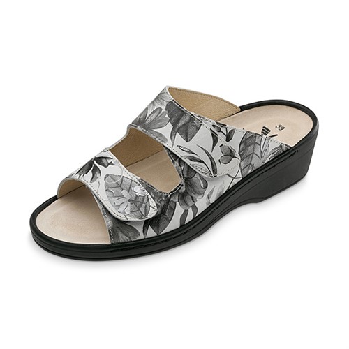 Gråblommig pantolett 2-rem utb Storlek 41