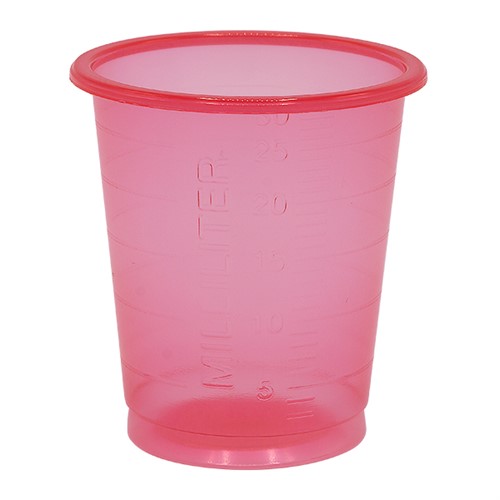 Medicinbägare smal röd 30 ml, 80 st