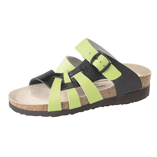 Flätad Pantolett Limegrön/Svart