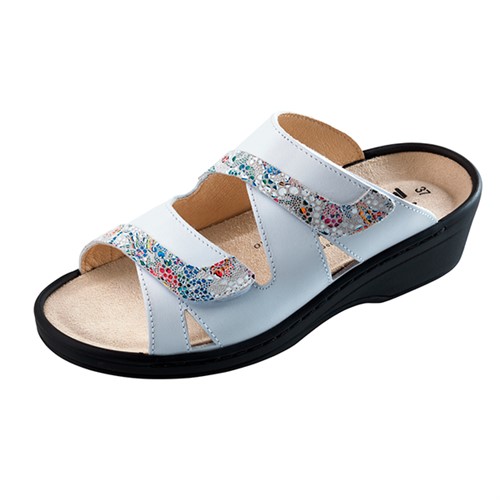 Pantolett Vitblommig/Vit 2-rem utbytbar