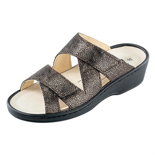 Pantolett utbytbar sula krackelerad brons